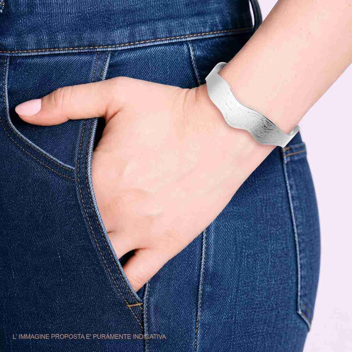 Bracciale Rigido modello Schiava Ondulato in ACCIAIO