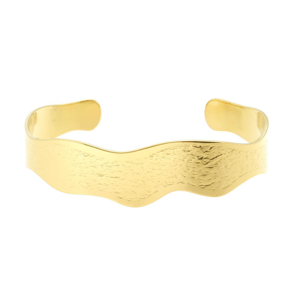 Bracciale Rigido modello Schiava Ondulato in ACCIAIO colore Oro
