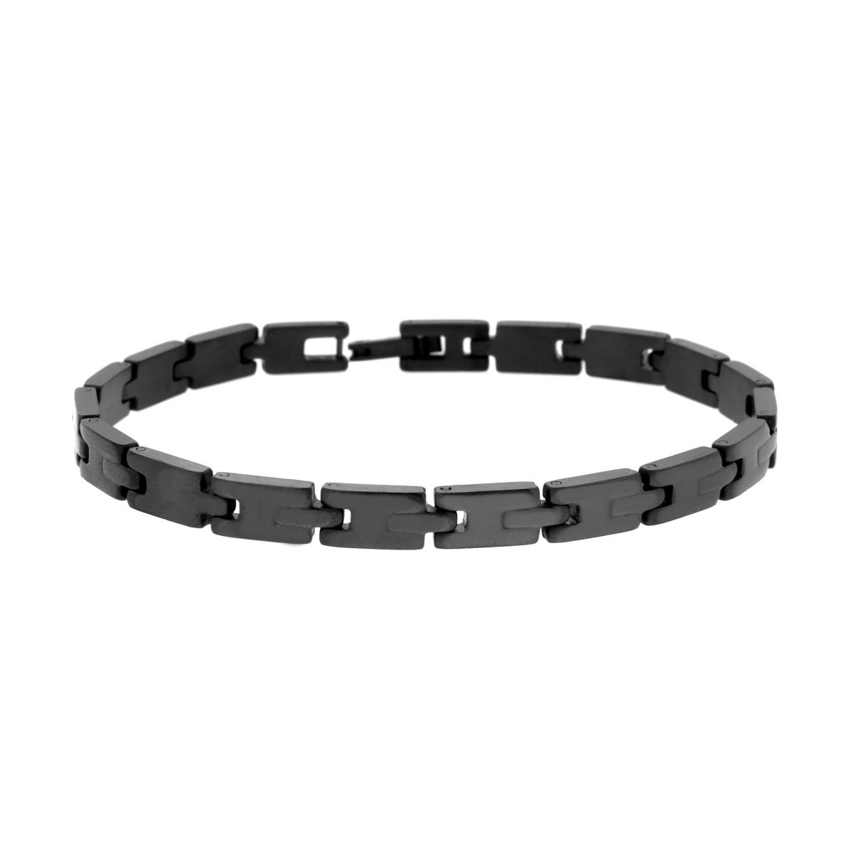 Bracciale Uomo Maglia Imperniata in ACCIAIO colore Nero
