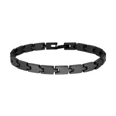 Bracciale Uomo Maglia Imperniata in ACCIAIO colore Nero