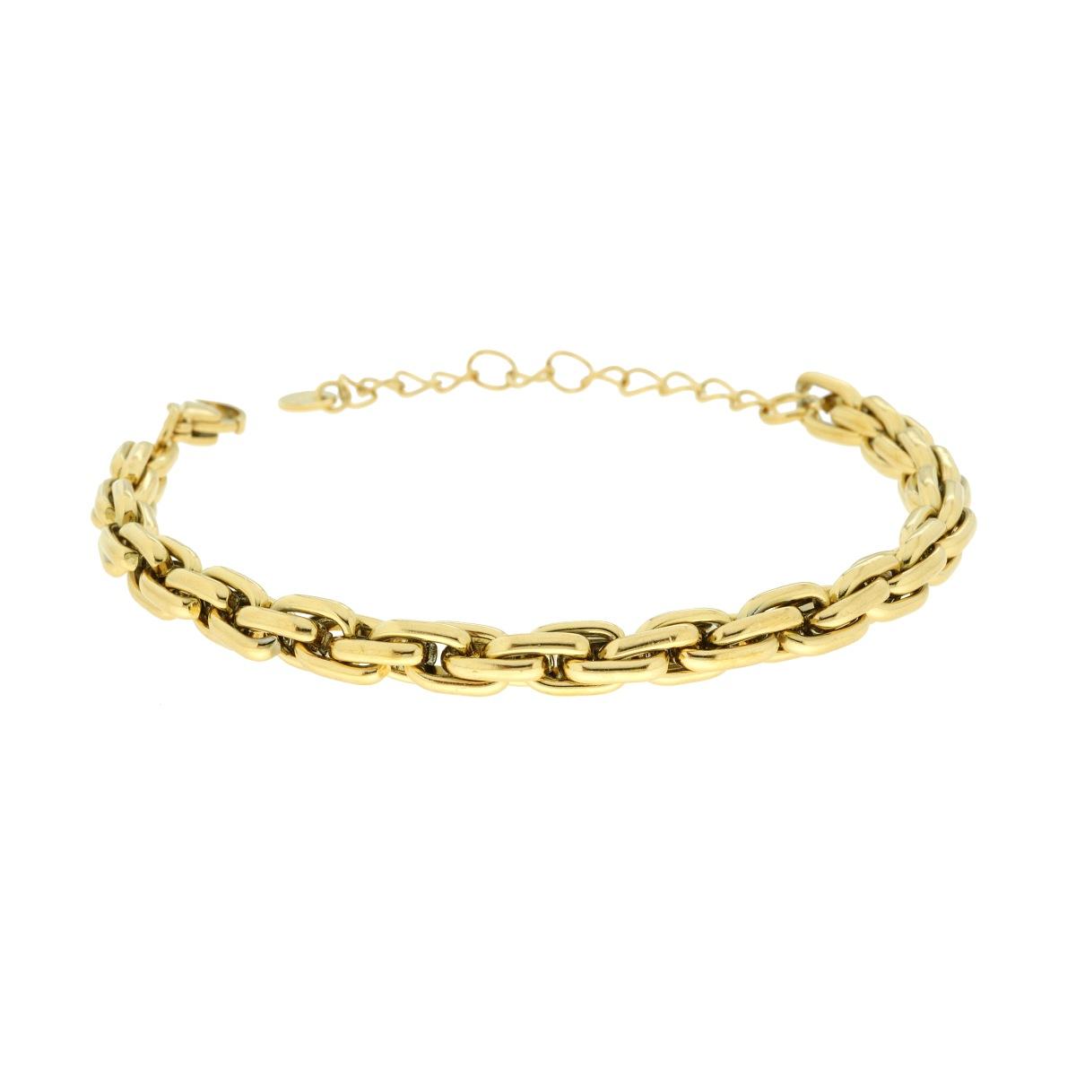 Bracciale Catena Forzatina Multimaglia in ACCIAIO colore Oro