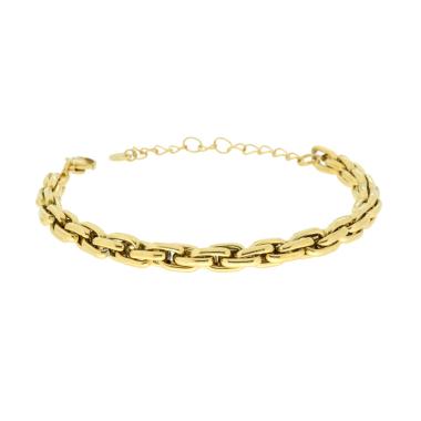 Bracciale Catena Forzatina Multimaglia in ACCIAIO colore Oro