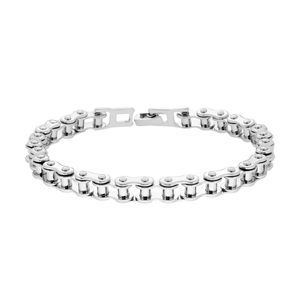 Bracciale Uomo Maglia Imperniata Catena di Bicicletta in ACCIAIO
