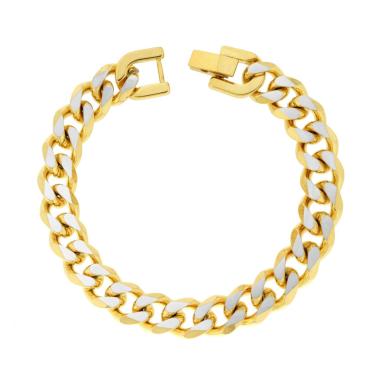 Bracciale Catena Grumetta Diamantata colore Oro in ACCIAIO