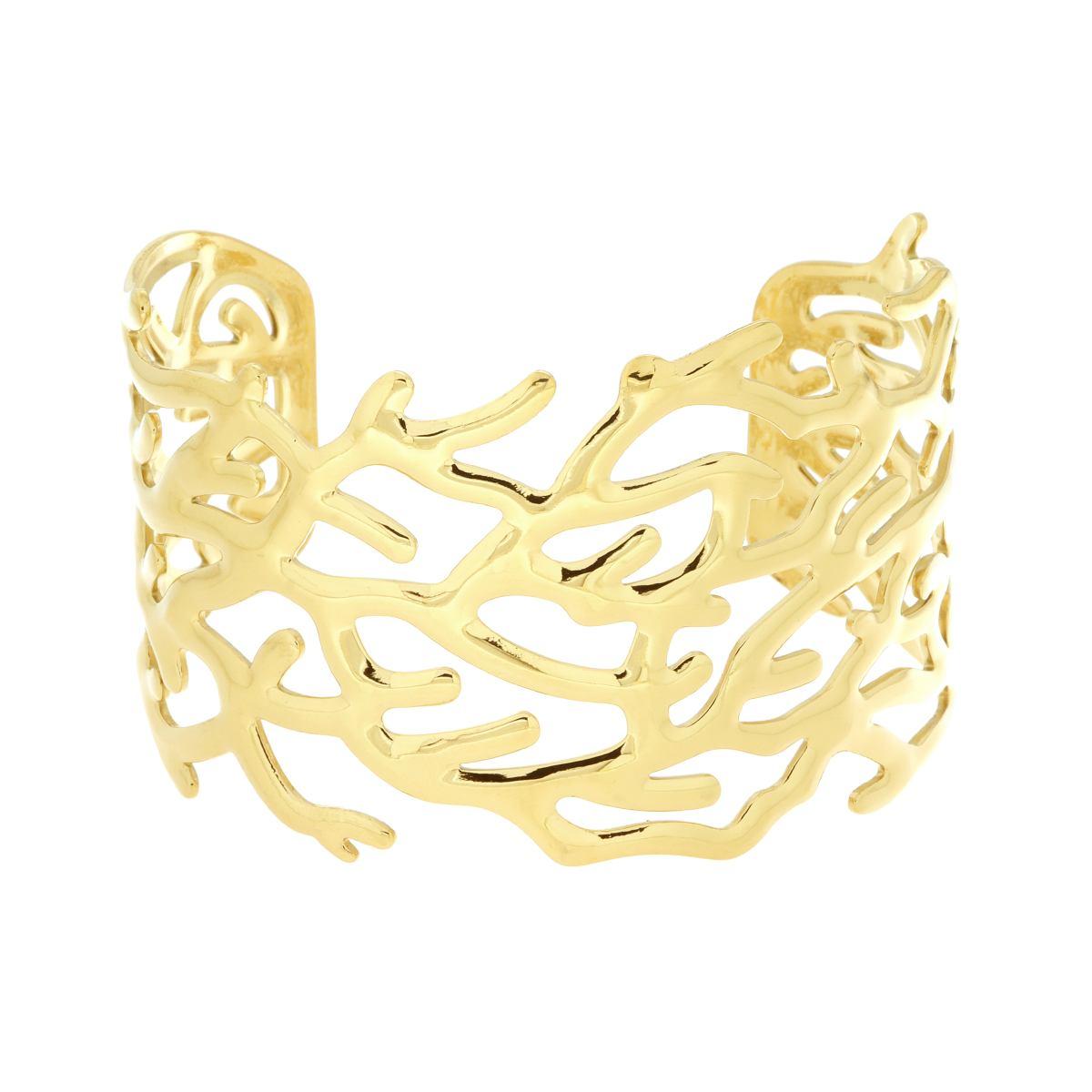Bracciale Rigido modello Schiava Fascia Corallo in ACCIAIO colore Oro