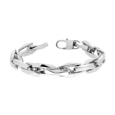 Bracciale Uomo Catena Forzatina Rettangolare Bugnata in ACCIAIO