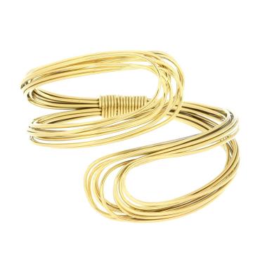 Bracciale Rigido modello Schiava Fascia Multifilo Contrarie in ACCIAIO colore Oro