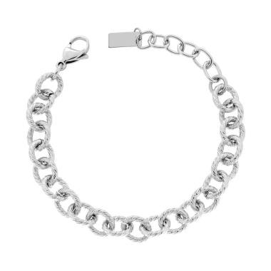 Bracciale Catena Forzatina Godronata in ACCIAIO