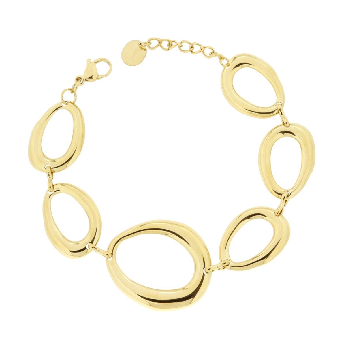 Bracciale Catena Maglia con Gocce in ACCIAIO colore Oro