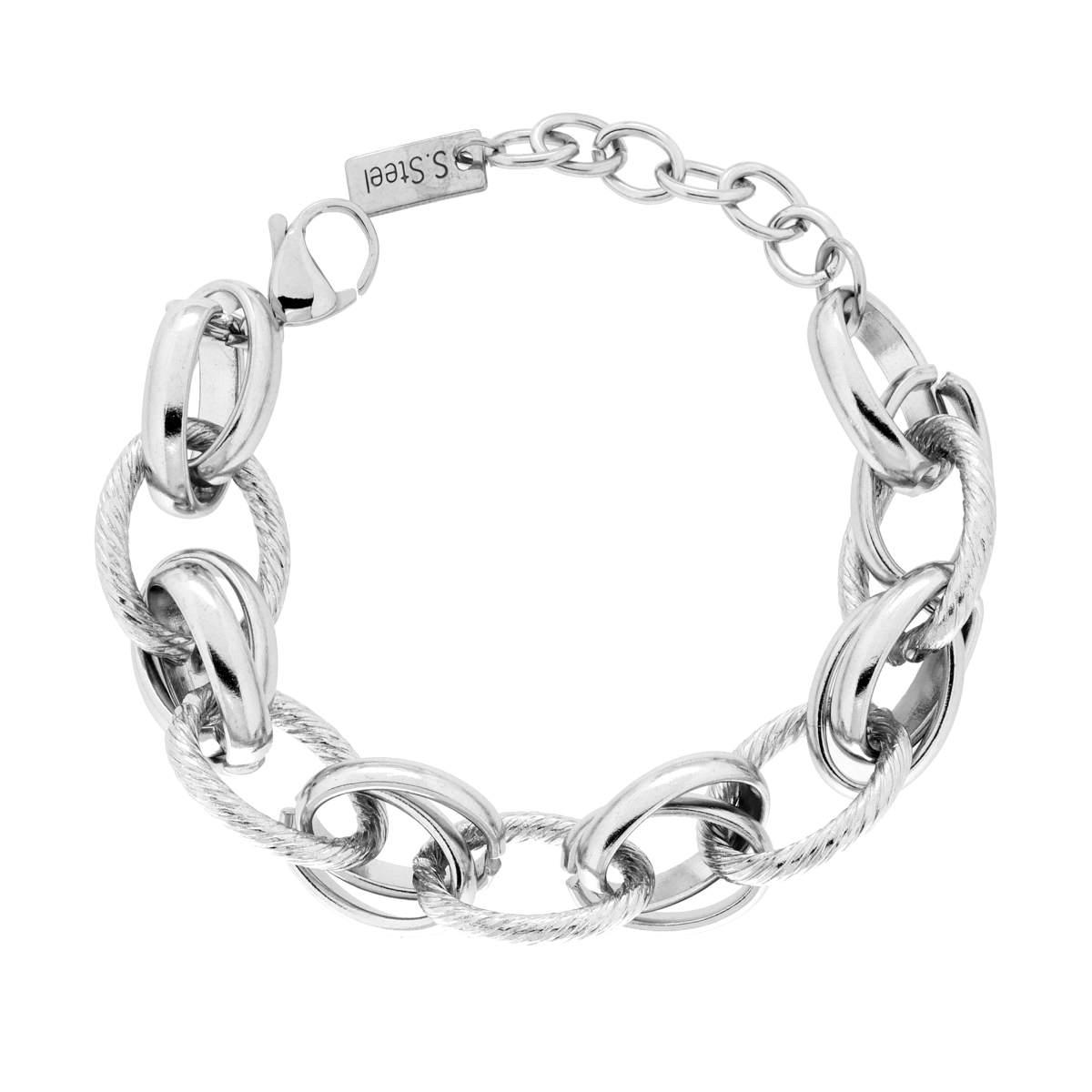 Bracciale Catena Forzatina Multimaglia Torchon in ACCIAIO