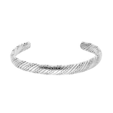 Bracciale Rigido modello Schiava effetto Corda in ACCIAIO