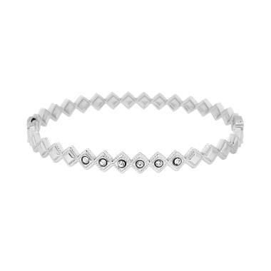 Bracciale Rigido modello Schiava con Rombi e Crystal Bianchi in ACCIAIO