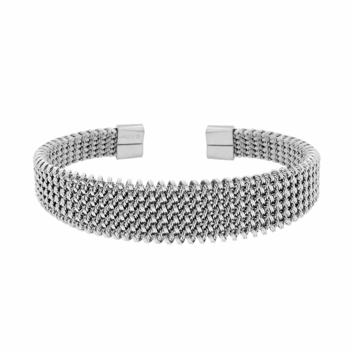Bracciale Rigido modello Schiava con Maglia intrecciata in ACCIAIO