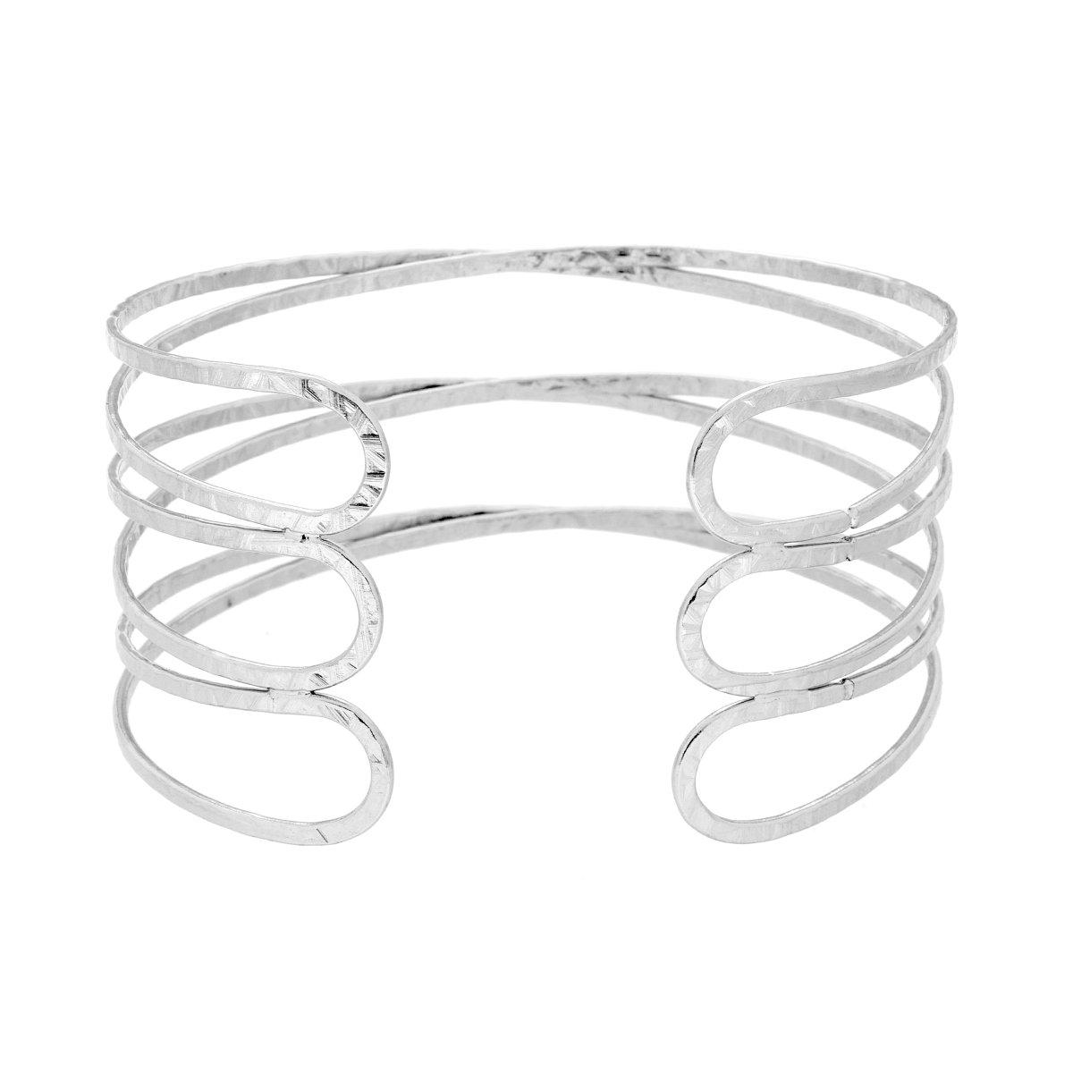 Bracciale Rigido modello Schiava Multifilo Martellato in ACCIAIO