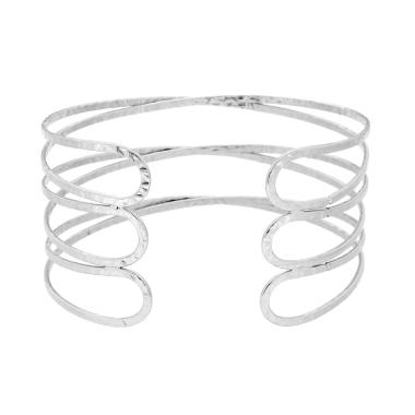Bracciale Rigido modello Schiava Multifilo Martellato in ACCIAIO