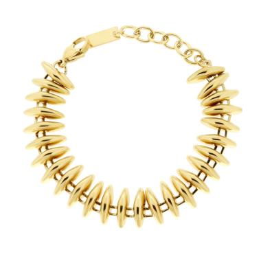 Bracciale Catena Spina di Pesce in ACCIAIO colore Oro