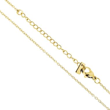 Catena Forzatina Diamantata sezione mm 1.4 lunghezza cm 45+5 in ACCIAIO\n colore Oro