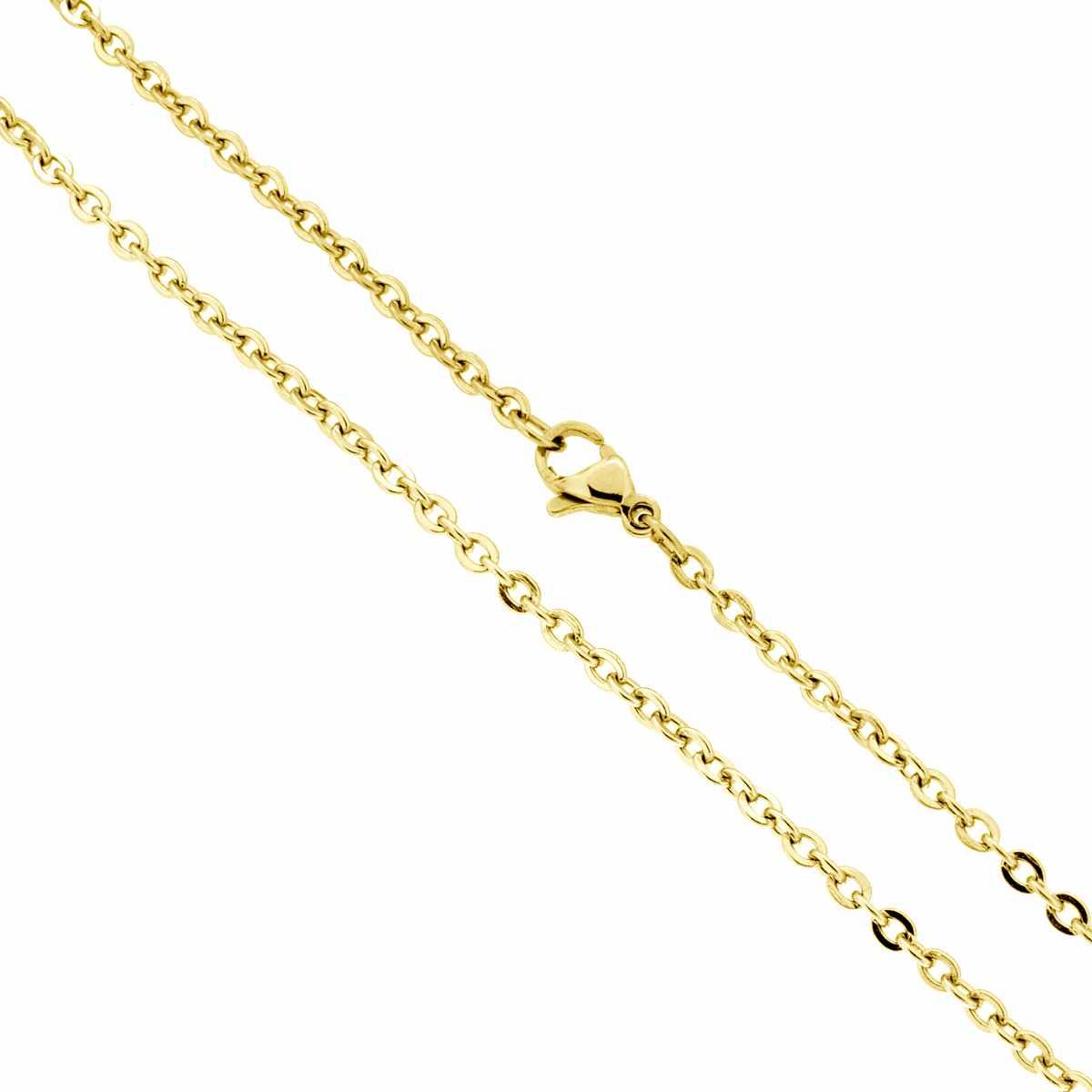 Catena Forzatina Diamantata sezione mm 2.3 lunghezza cm 50 in ACCIAIO colore Oro