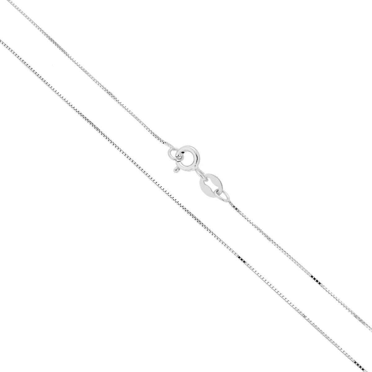 Catena Veneziana Diamantata 009 sezione mm 0.55 lunghezza cm 45 in ARGENTO 925 Galvanica Rodio