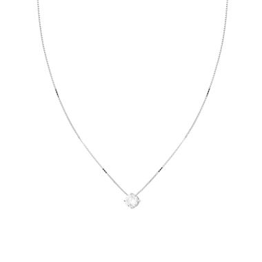 Collana Catena Veneziana Diamantata con Punto Luce mm 5 in MOISSANITE Bianco in ARGENTO 925 Galvanica Rodio