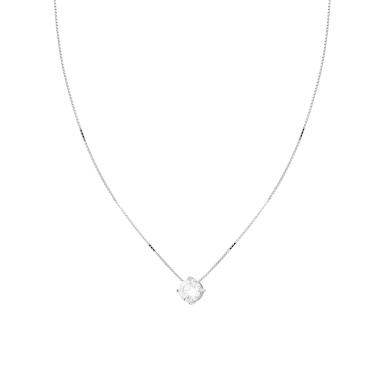 Collana Catena Veneziana Diamantata con Punto Luce mm 6 in MOISSANITE Bianco in ARGENTO 925 Galvanica Rodio