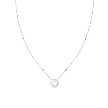 Collana Catena Veneziana Diamantata con Punto Luce mm 7 in MOISSANITE Bianco in ARGENTO 925 Galvanica Rodio