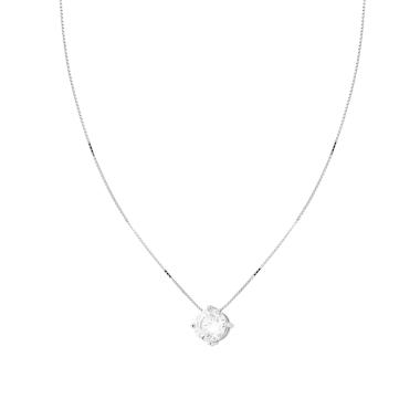 Collana Catena Veneziana Diamantata con Punto Luce mm 8 in MOISSANITE Bianco in ARGENTO 925 Galvanica Rodio