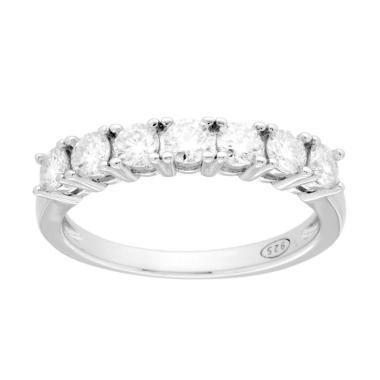 Anello Veretta con MOISSANITE Bianco mm 3 in ARGENTO 925 Galvanica Rodio