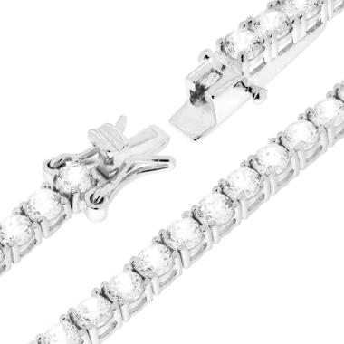 Bracciale Tennis Griffe cm 16.5 con MOISSANITE Bianco mm 3 in ARGENTO 925 Galvanica Rodio