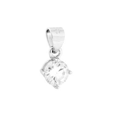Ciondolo Punto Luce MOISSANITE Bianco mm 5 in ARGENTO 925 Galvanica Rodio