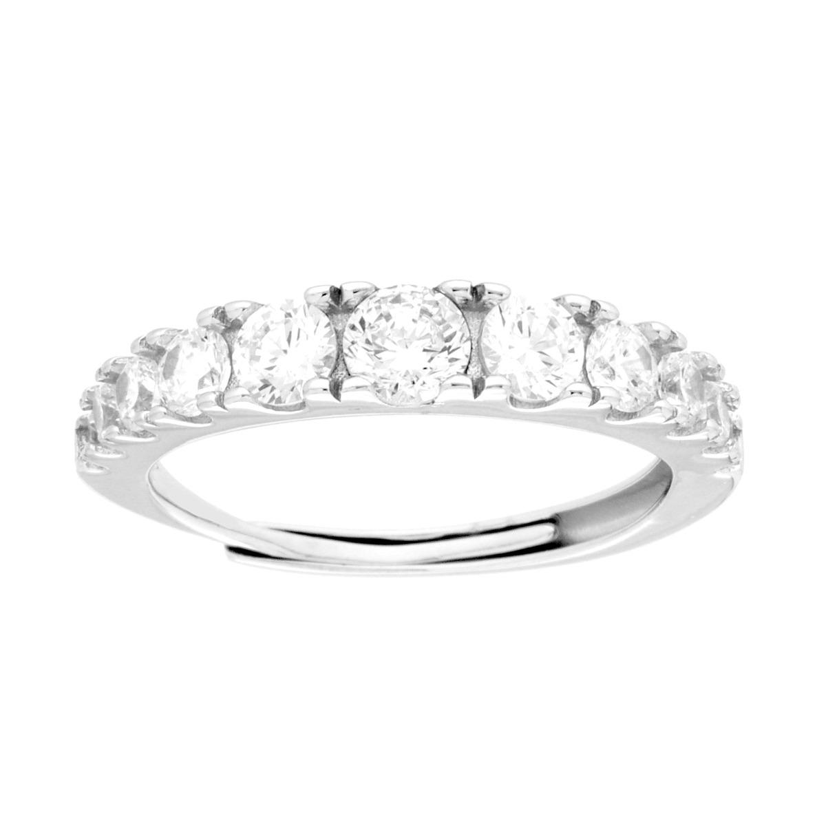 Anello Veretta con Cubic Zirconia Bianchi Degrade in ARGENTO 925 Galvanica Rodio
