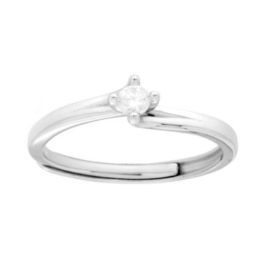 Anello Solitario con MOISSANITE Bianco mm 3 in ARGENTO 925 Galvanica Rodio