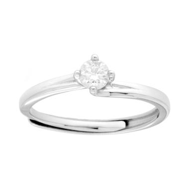 Anello Solitario con MOISSANITE Bianco mm 4 in ARGENTO 925 Galvanica Rodio