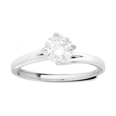 Anello Solitario con MOISSANITE Bianco mm 6 in ARGENTO 925 Galvanica Rodio