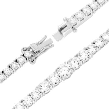 Bracciale Tennis Griffe cm 18 degrade con Cubic Zirconia Bianchi in RAME Galvanica Rodio
