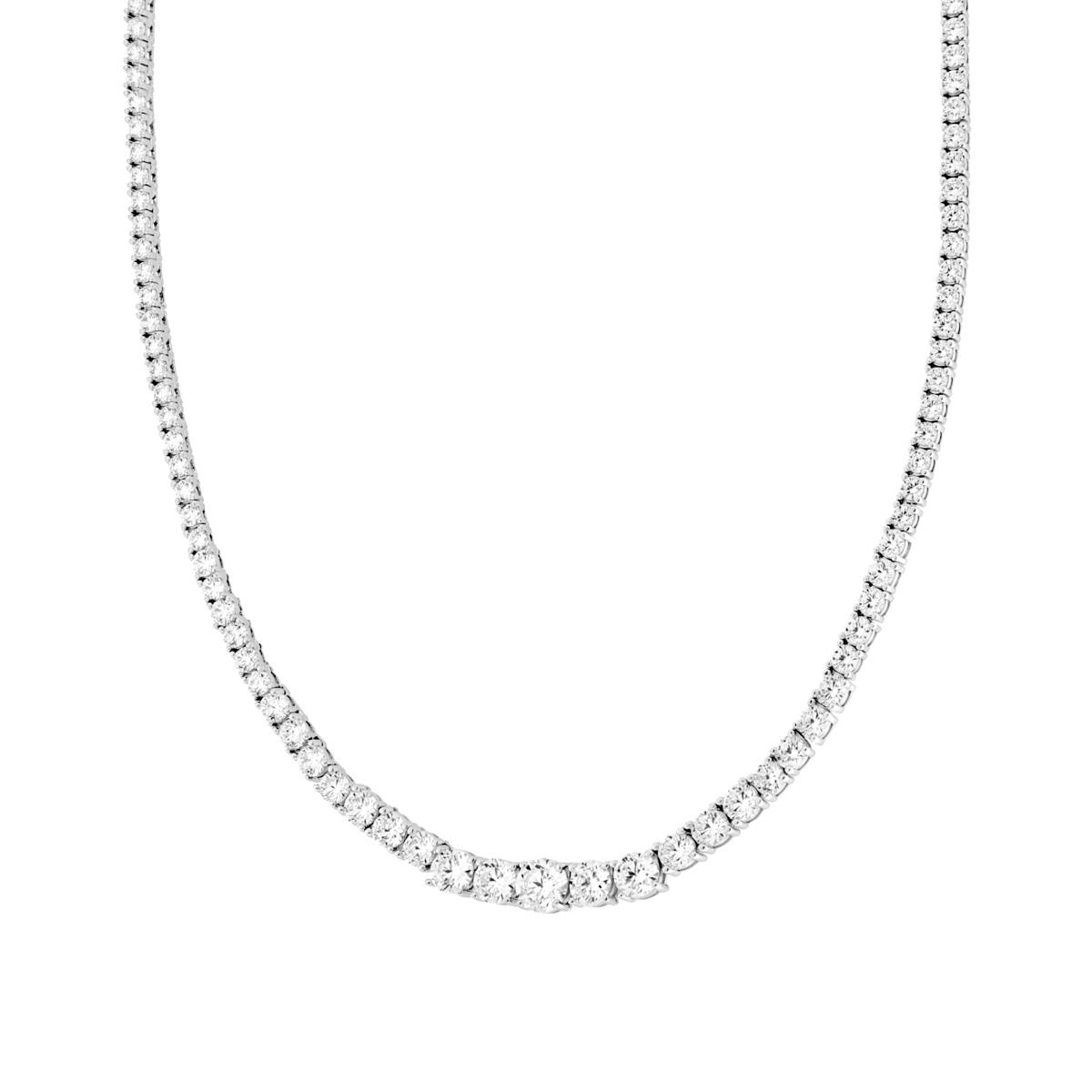 Collana Tennis Griffe cm 42 degrade con Cubic Zirconia Bianchi in RAME Galvanica Rodio