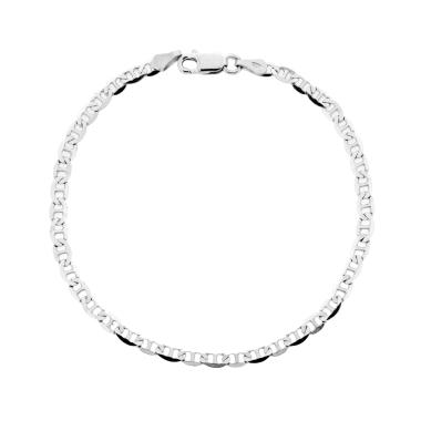 Bracciale Catena Traversino 080 sezione mm 3.4 lunghezza cm 19 in ARGENTO 925 Galvanica Rodio