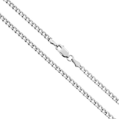 Catena Grumetta 080 Vuoto sezione mm 3.1 lunghezza cm 50 in ARGENTO 925 Galvanica Rodio