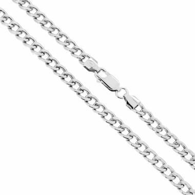 Catena Grumetta 120 Vuoto sezione mm 4.7 lunghezza cm 55 in ARGENTO 925 Galvanica Rodio