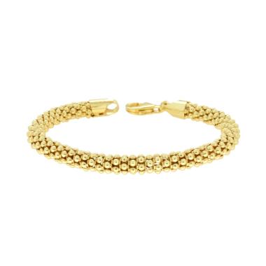 Bracciale Catena Coreana Diamantata sezione mm 6 lunghezza cm 19 in ARGENTO 925 Galvanica Oro