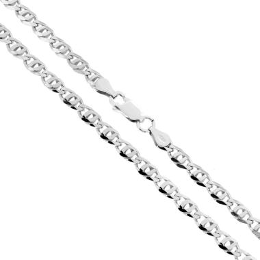 Catena Occhio di Tigre 100 sezione mm 4.5 lunghezza cm 60 in ARGENTO 925 Galvanica Rodio