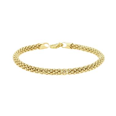 Bracciale Catena Coreana Diamantata sezione mm 4.5 lunghezza cm 19 in ARGENTO 925 Galvanica Oro