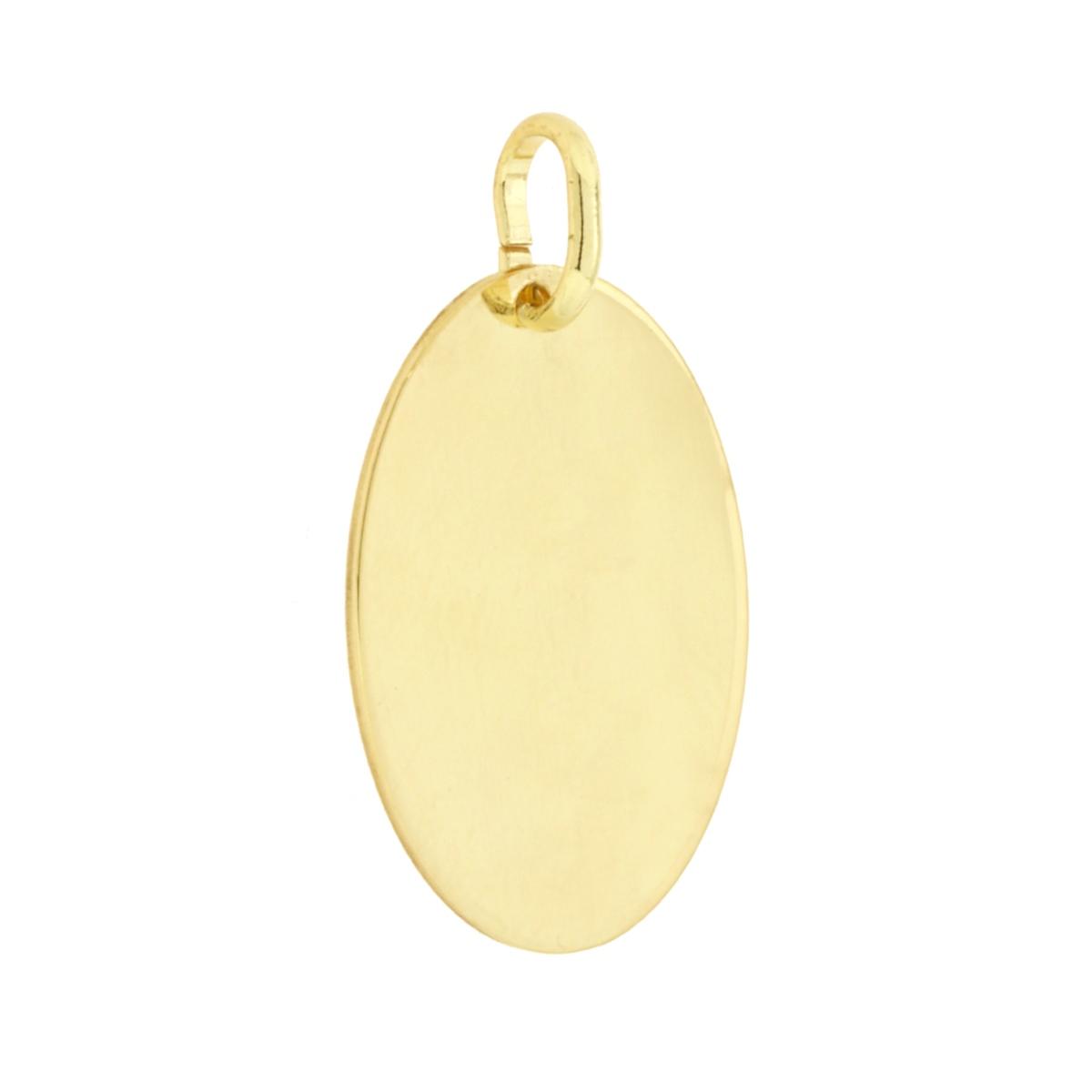 Ciondolo Piastrina Ovale Medaglietta per incisione mm 25 x 17 in ARGENTO 925 Galvanica Oro
