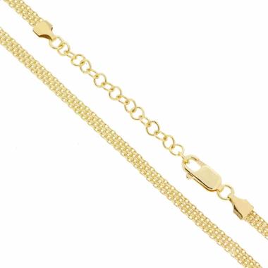 Catena Bismark 040 sezione mm 3,7 lunghezza cm 38+5 in ARGENTO 925 Galvanica Oro