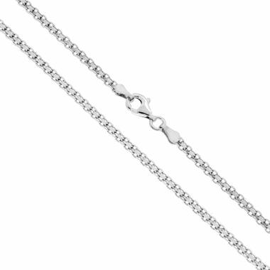 Catena Bismark 040 sezione mm 2.3 lunghezza cm 50 in ARGENTO 925 Galvanica Rodio