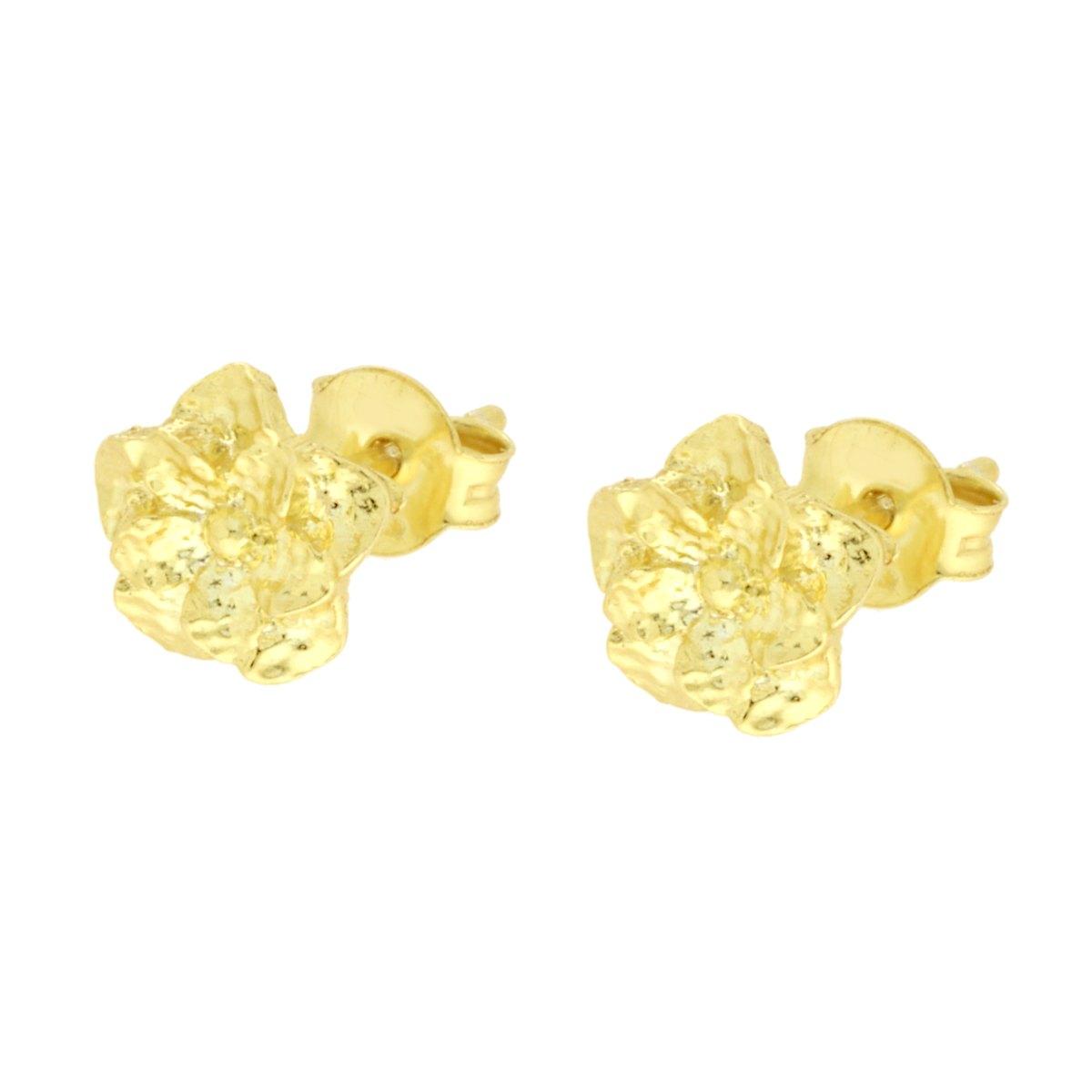 Orecchini Fiore Camelia Martellati in ARGENTO 925 Galvanica Oro