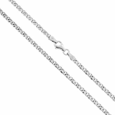 Catena Occhio di Tigre 060 sezione mm 2.5 lunghezza cm 50 in ARGENTO 925 Galvanica Rodio