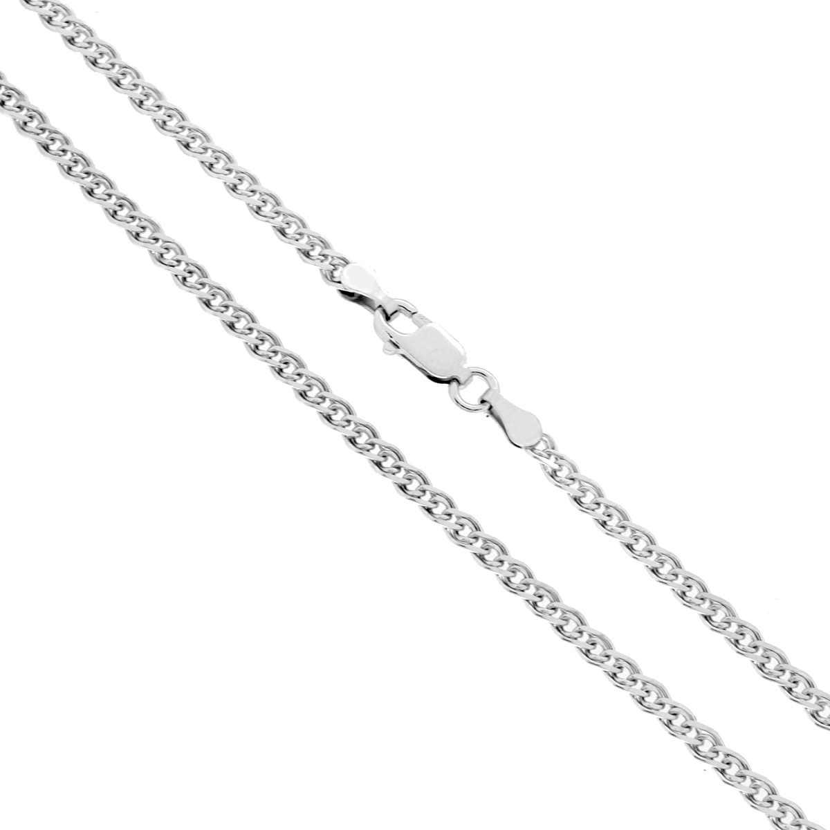 Catena Monnalisa Diamantata 050 sezione mm 2.8 lunghezza cm 60 in ARGENTO 925 Galvanica Rodio