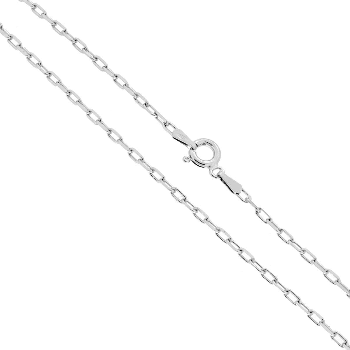 Catena Forzatina Rada Diamantata 060 sezione mm 2 lunghezza cm 50 in ARGENTO 925 Galvanica Rodio