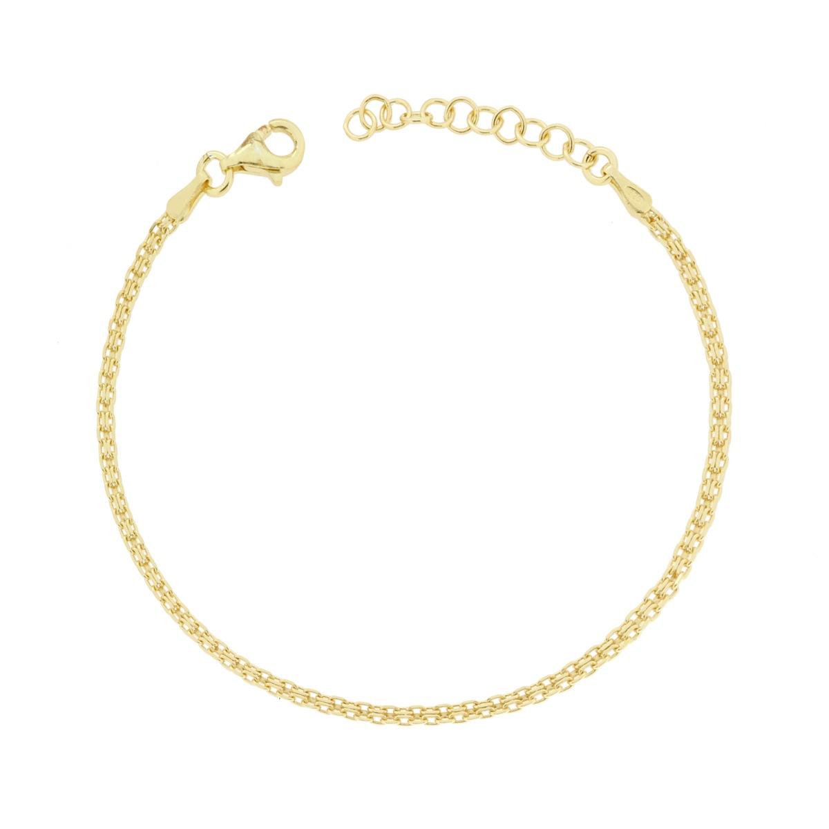 Bracciale Catena Bismark 035 sezione mm 1.8 lunghezza cm 15.5+2 in ARGENTO 925 Galvanica Oro